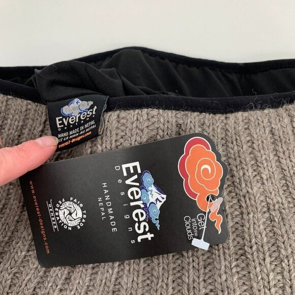 Everest Rayana sweater skirt stone wool ribbed Nepal gray brown new Small - Picture 6 of 6